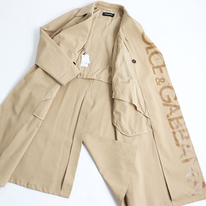 Discounted Great DOLCE&GABBANA trench coat beige cotton mens 48
