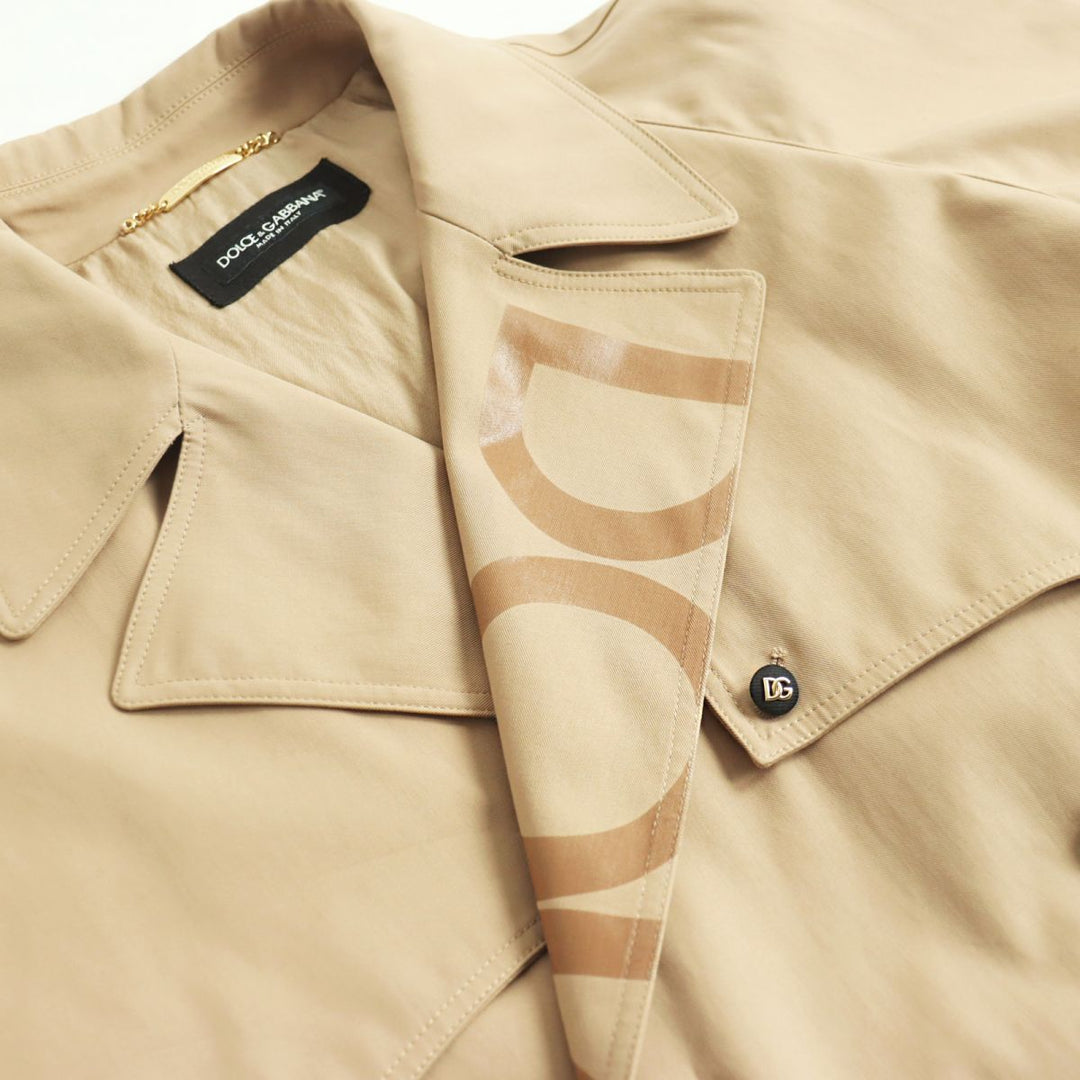 Discounted Great DOLCE&GABBANA trench coat beige cotton mens 48