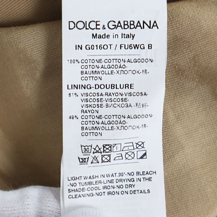 Discounted Great DOLCE&GABBANA trench coat beige cotton mens 48