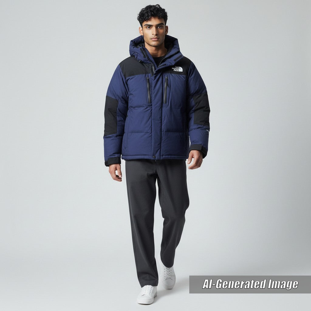 Discounted Excellent THE NORTH FACE Down jacket Navy x black Nylon mens L
