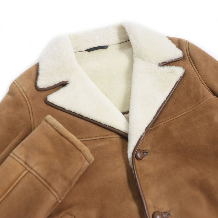 Discounted Great Loro Piana Mouton jacket Brown Sheep leather mens XS