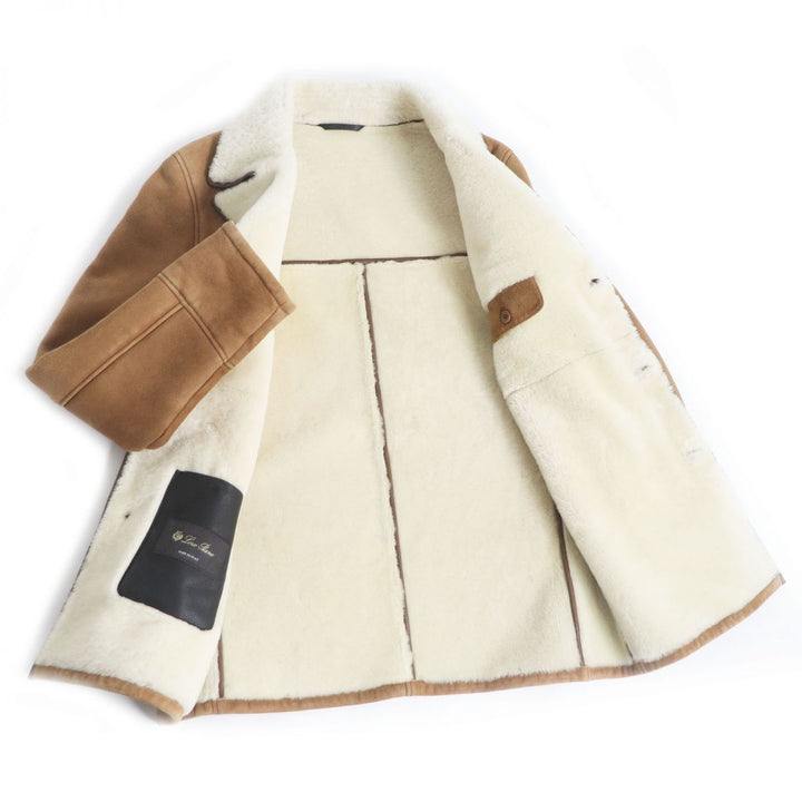 Discounted Great Loro Piana Mouton jacket Brown Sheep leather mens XS