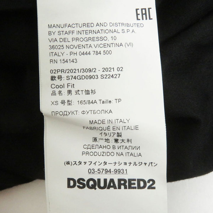 Discounted Great DSQUARED2 T-shirt black cotton mens XS