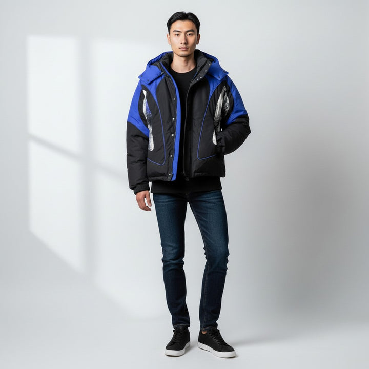 Discounted Excellent LOUIS VUITTON Blouson Black x blue Nylon mens 48